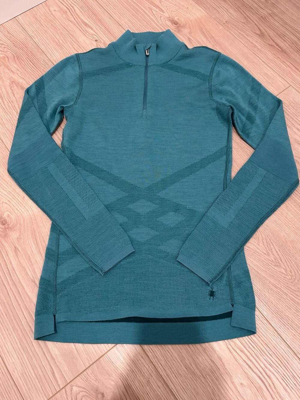 Smartwool Intraknit Thermal Merino 1/4 Zip Size M Teal Base Layer